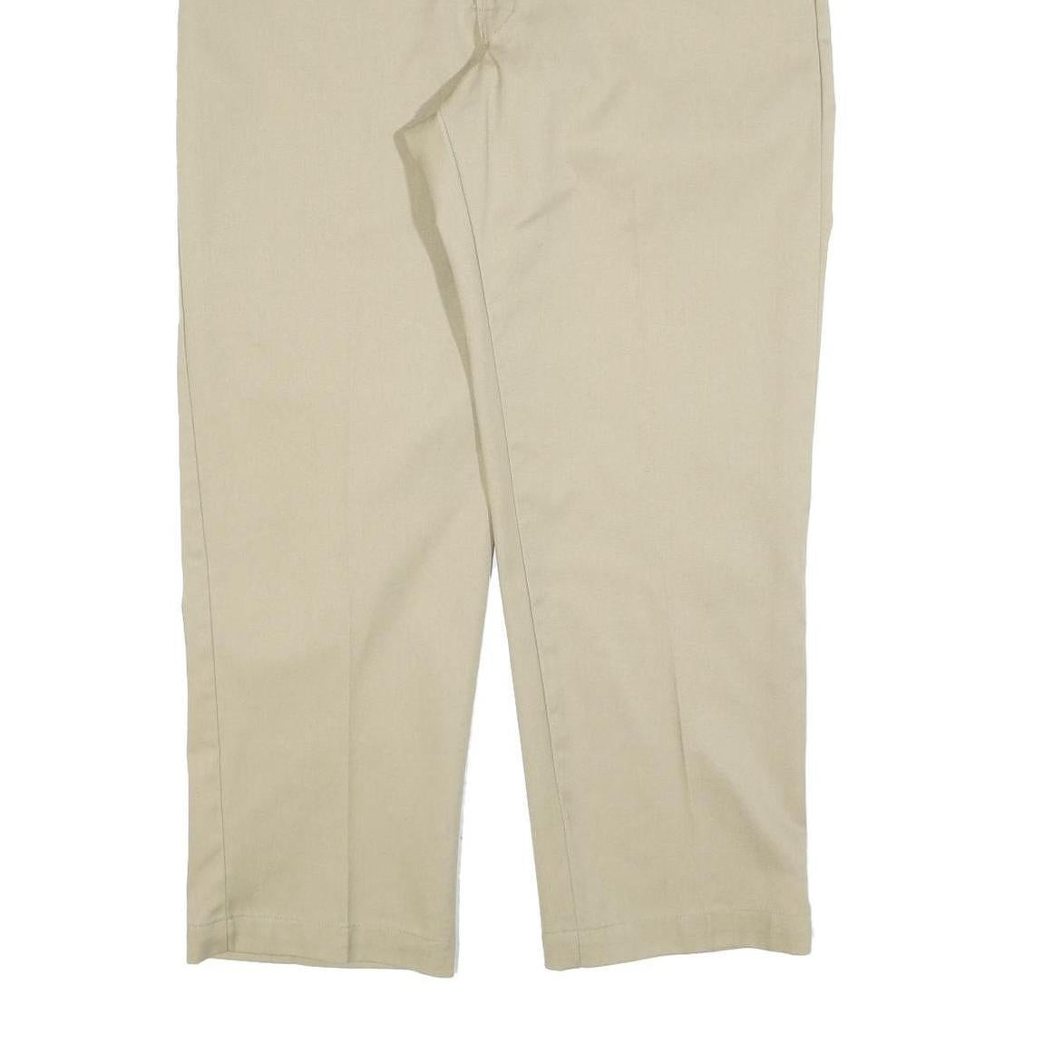 DICKIES Mens Cotton Blend Beige Relaxed Straight Trousers W38 L29 Workwear