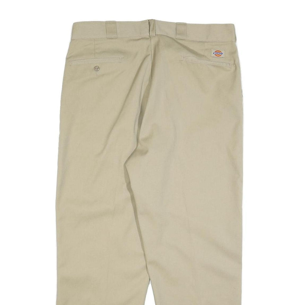 DICKIES Mens Cotton Blend Beige Relaxed Straight Trousers W38 L29 Workwear