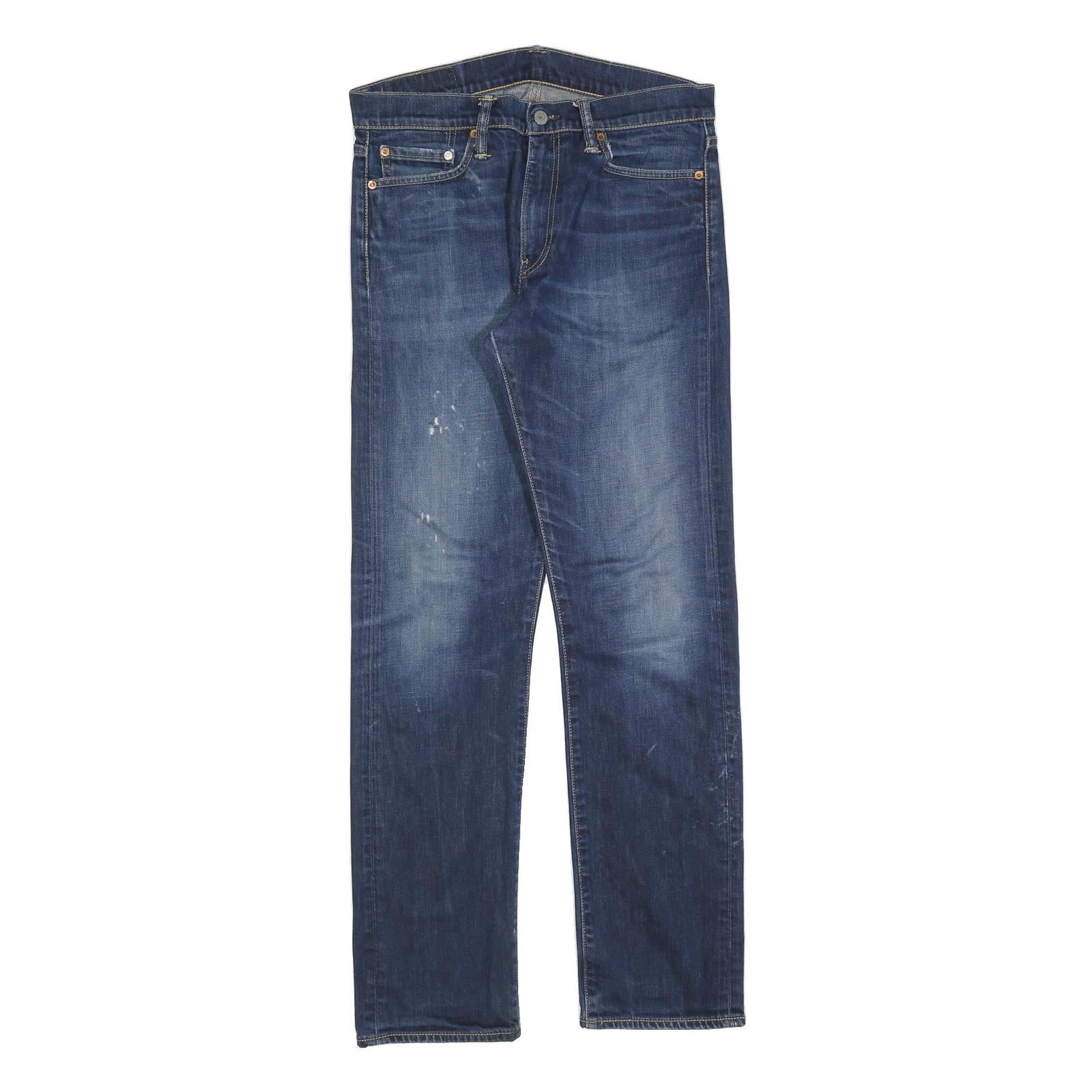 LEVI'S 513 Mens Jeans Blue Regular Straight Denim Medium W32 L34 Classic Fit