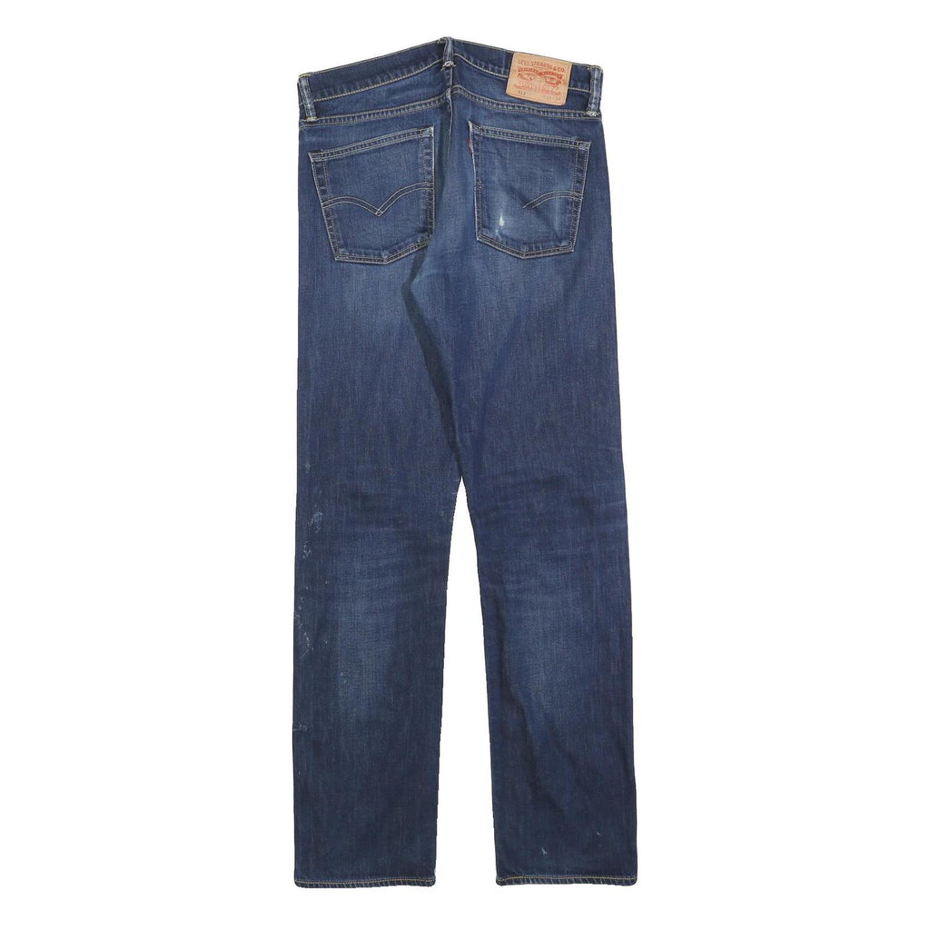 LEVI'S 513 Mens Jeans Blue Regular Straight Denim Medium W32 L34 Classic Fit