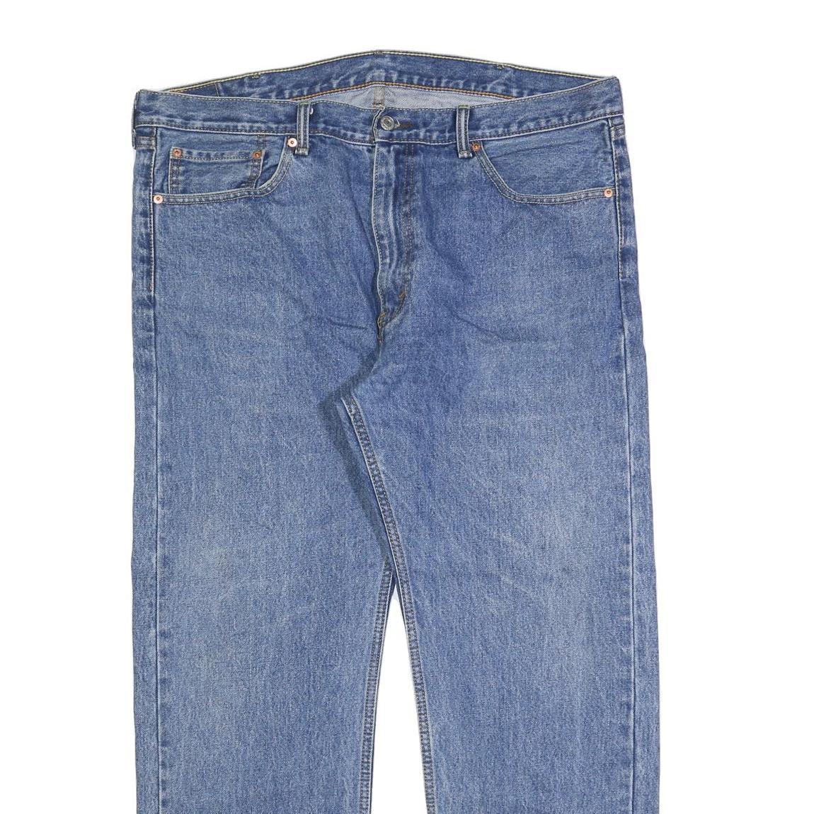 LEVI'S 505 Mens Blue Regular Straight Denim Medium W40 L30 Zip Cotton Blend