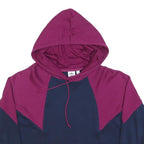 ADIDAS Womens Navy & Purple Cropped Hoodie UK 10 Cotton Blend Sports Sweatshirt