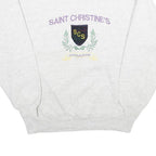 JERZEES Mens Grey Saint Christine's Crest Crew Neck L Sweatshirt Cotton Blend