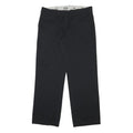 DICKIES Womens Cotton Blend Black Regular Fit Straight Trousers W32 L30 Zip
