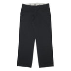DICKIES Womens Cotton Blend Black Regular Fit Straight Trousers W32 L30 Zip