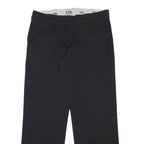 DICKIES Womens Cotton Blend Black Regular Fit Straight Trousers W32 L30 Zip