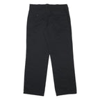 DICKIES Womens Cotton Blend Black Regular Fit Straight Trousers W32 L30 Zip