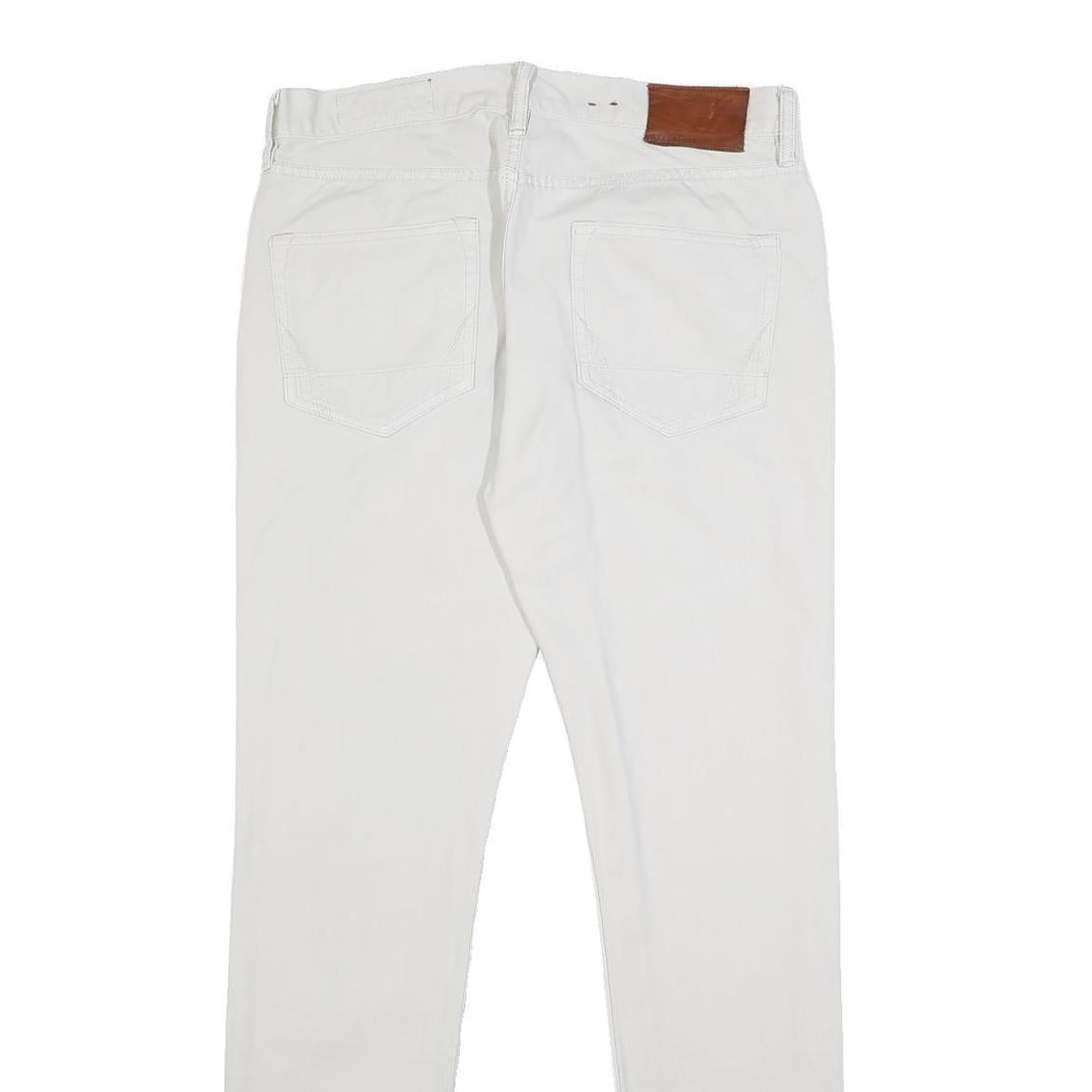 ALL SAINTS Mens Slim White Jeans Cotton Button W30 L31 Stylish Casual Wear