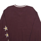 PULL & BEAR Womens Maroon V-Neck Pitchers 1981 Athletic Dept Sweatshirt M Casual