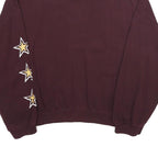 PULL & BEAR Womens Maroon V-Neck Pitchers 1981 Athletic Dept Sweatshirt M Casual