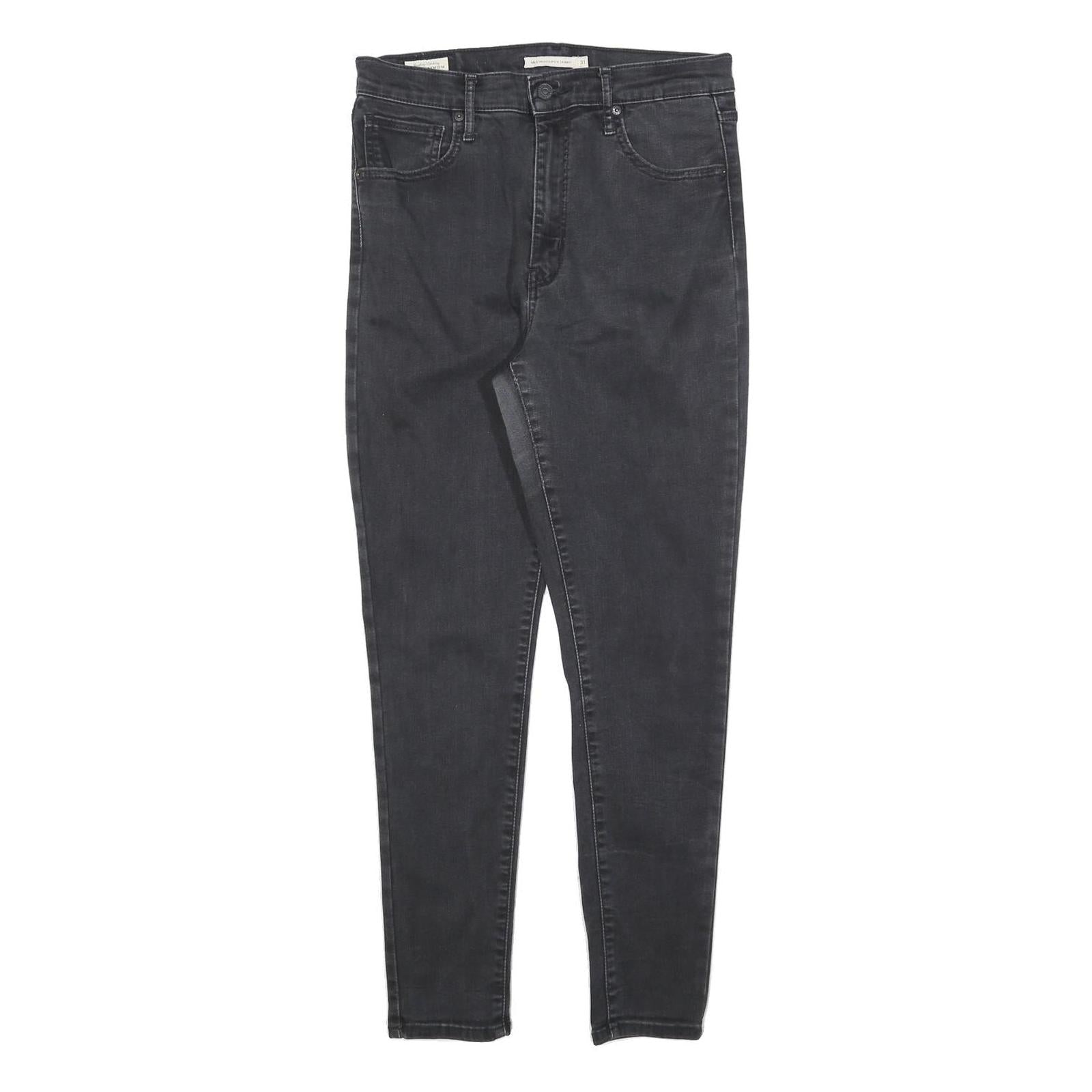 LEVI'S Womens Slim Black Denim Skinny Jeans Cotton Blend Zip W31 L30 Classic Fit