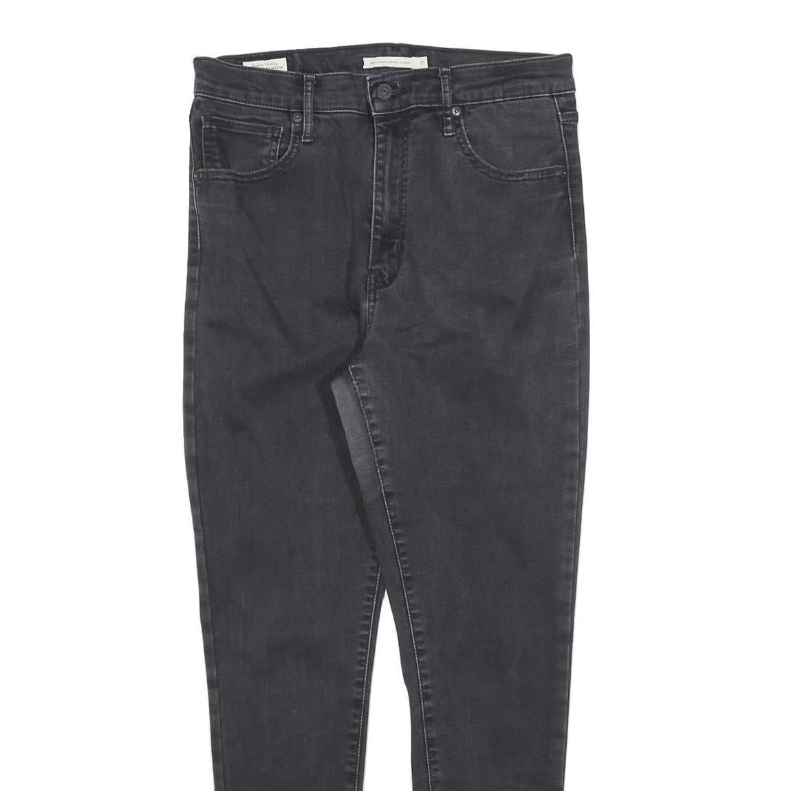 LEVI'S Womens Slim Black Denim Skinny Jeans Cotton Blend Zip W31 L30 Classic Fit