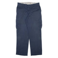 DICKIES Cargo Mens Trousers Blue Relaxed Straight W36 L32