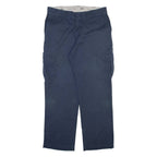 DICKIES Cargo Mens Trousers Blue Relaxed Straight W36 L32