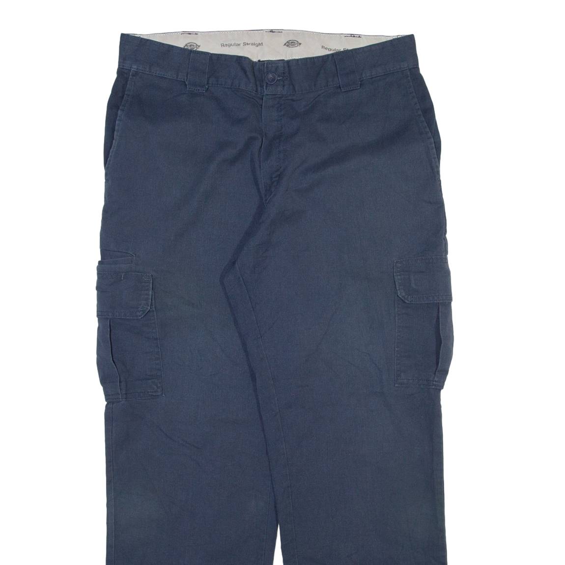 DICKIES Cargo Mens Trousers Blue Relaxed Straight W36 L32