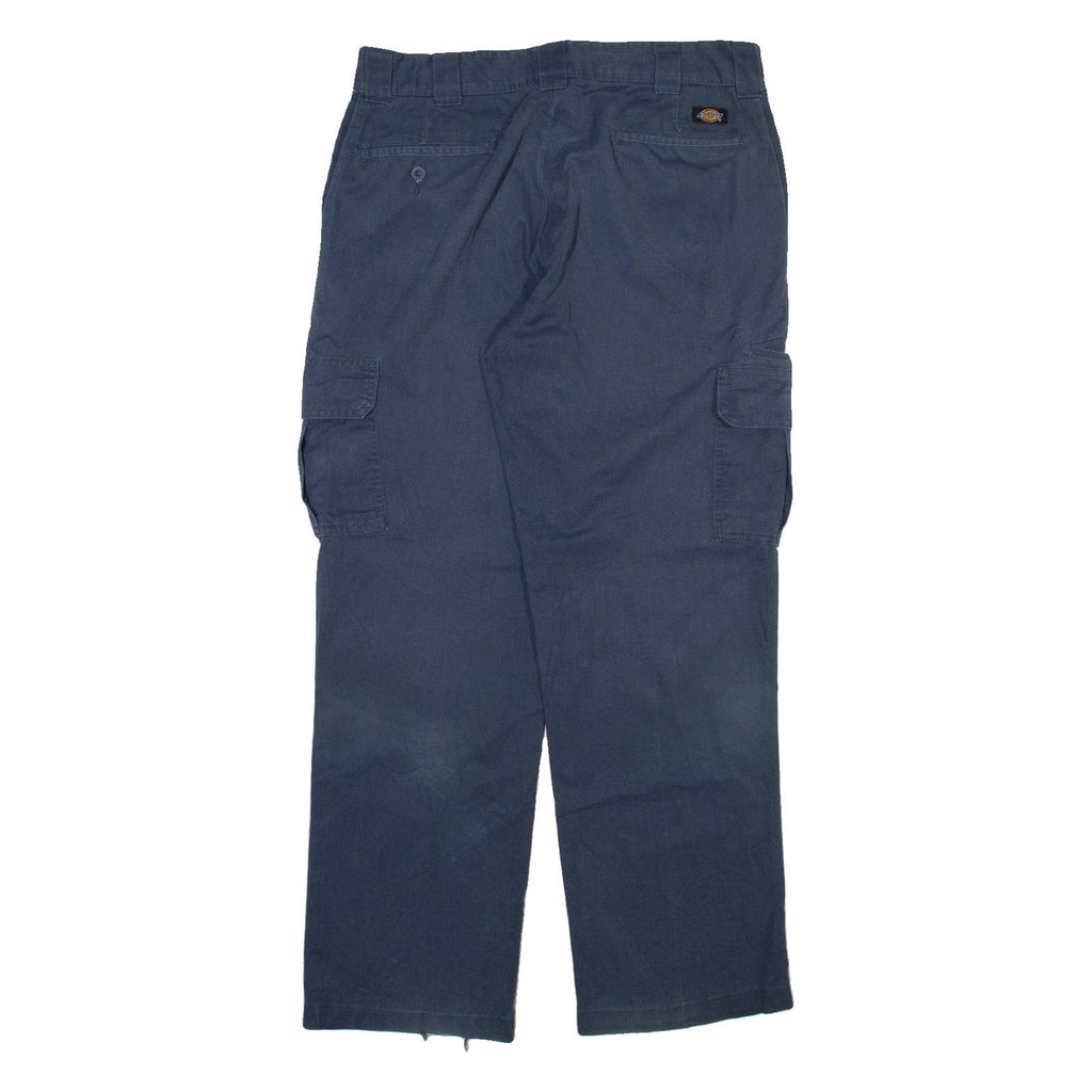 DICKIES Cargo Mens Trousers Blue Relaxed Straight W36 L32