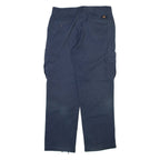 DICKIES Cargo Mens Trousers Blue Relaxed Straight W36 L32