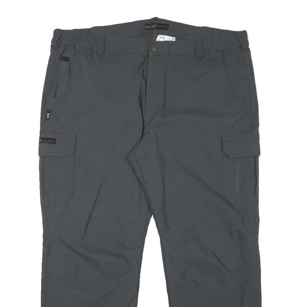 EDMONTE Mens Grey Polyester Blend Regular Fit Straight Leg Trousers W40 L27