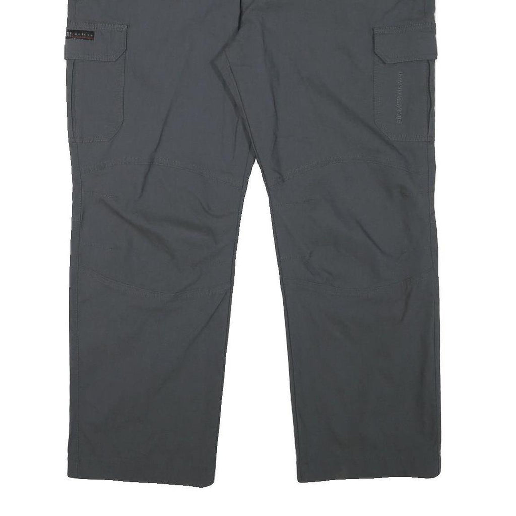 EDMONTE Mens Grey Polyester Blend Regular Fit Straight Leg Trousers W40 L27