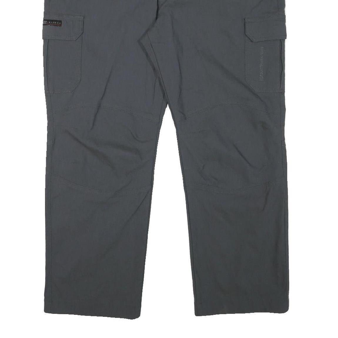 EDMONTE Mens Grey Polyester Blend Regular Fit Straight Leg Trousers W40 L27