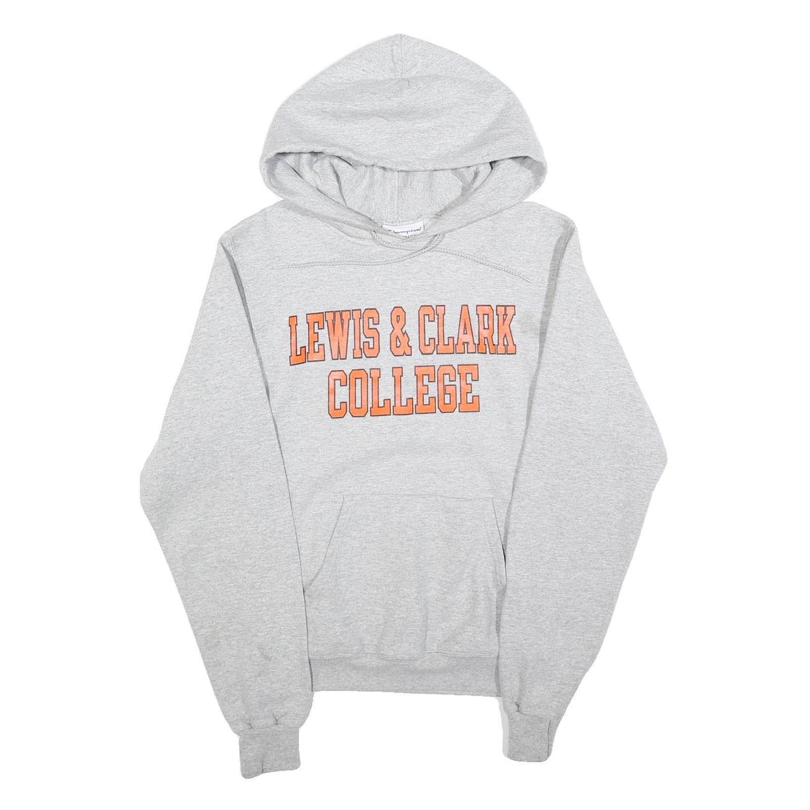 CHAMPION Mens Grey Lewis & Clark College Pullover Hoodie XS Cotton Blend