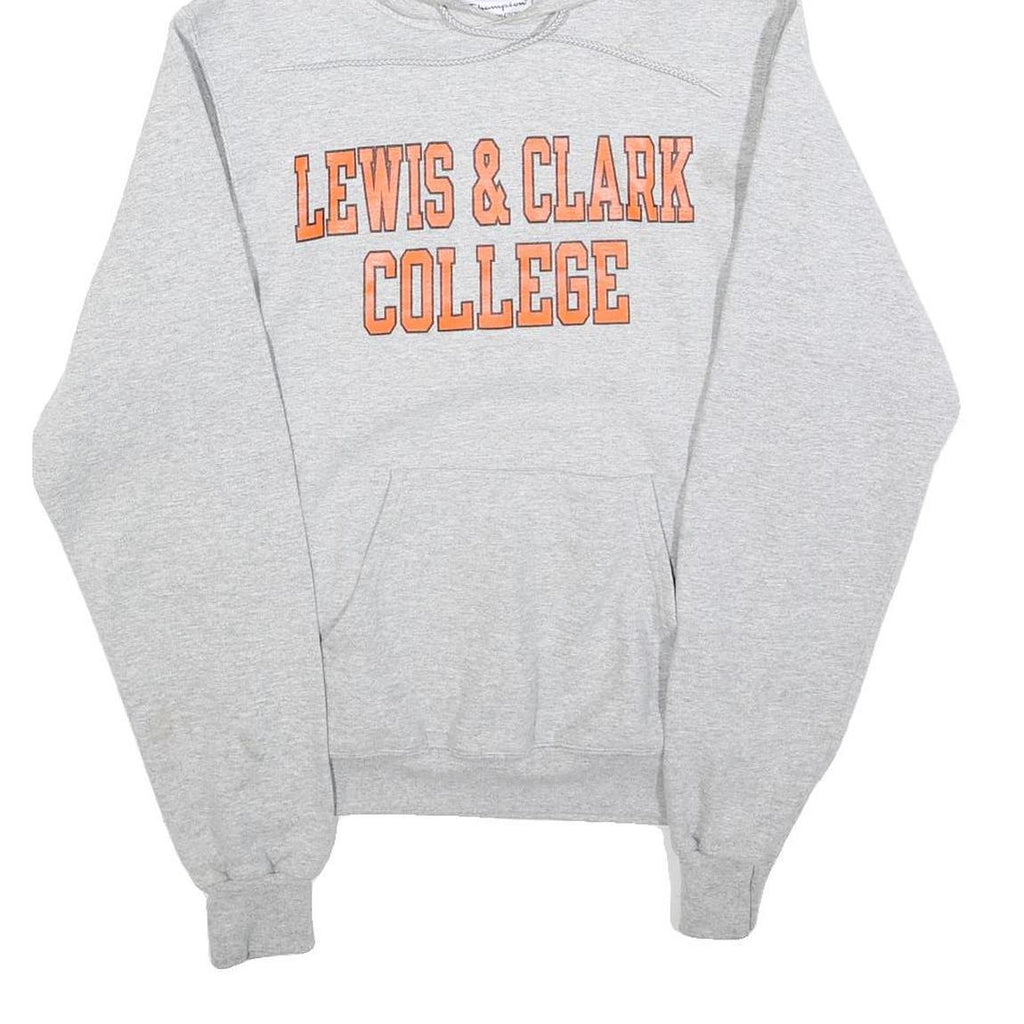 CHAMPION Mens Grey Lewis & Clark College Pullover Hoodie XS Cotton Blend