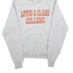 CHAMPION Mens Grey Lewis & Clark College Pullover Hoodie XS Cotton Blend