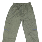 Mens Regular Fit Cotton Blend Olive Green Trousers W28 L28 Drawstring Casual