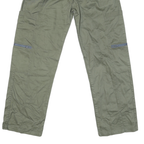 Mens Regular Fit Cotton Blend Olive Green Trousers W28 L28 Drawstring Casual