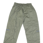 Mens Regular Fit Cotton Blend Olive Green Trousers W28 L28 Drawstring Casual