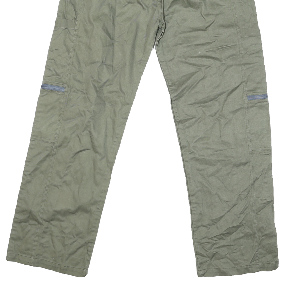 Mens Regular Fit Cotton Blend Olive Green Trousers W28 L28 Drawstring Casual