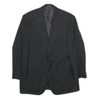 PIATTELLI Mens Black Wool Tailored Jacket XL Button Classic Formal Blazer