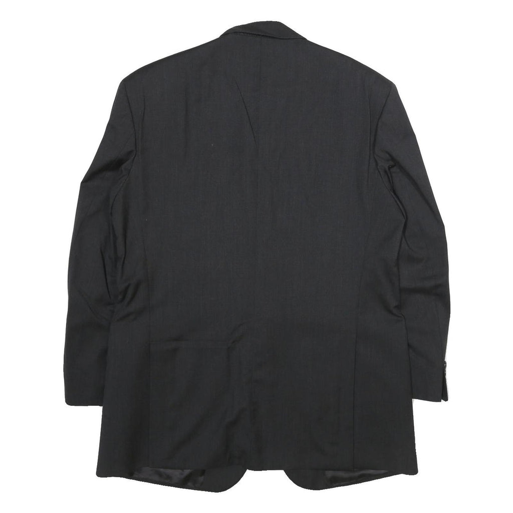 PIATTELLI Mens Black Wool Tailored Jacket XL Button Classic Formal Blazer