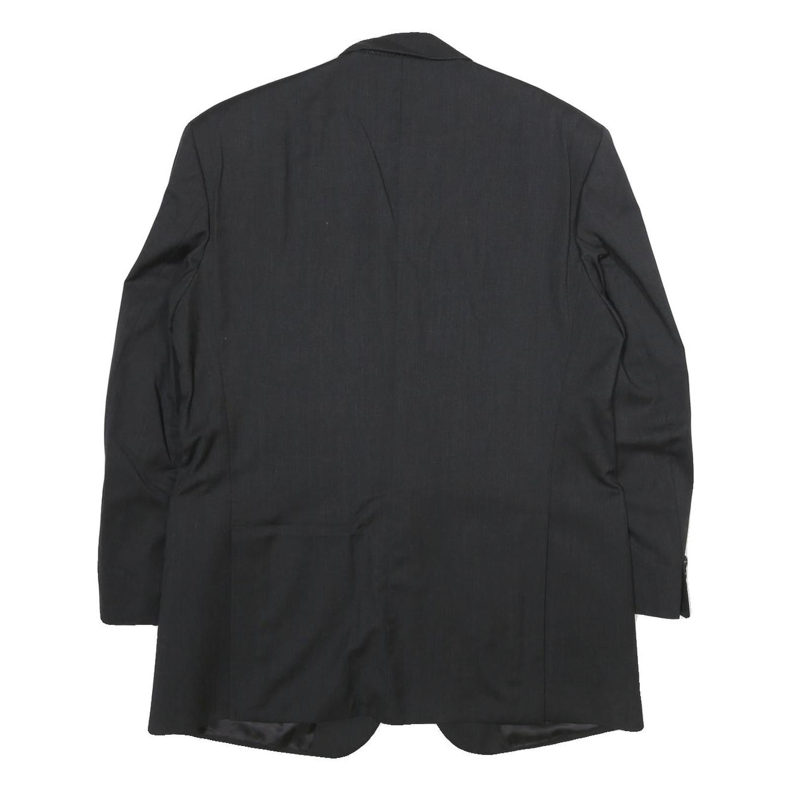 PIATTELLI Mens Black Wool Tailored Jacket XL Button Classic Formal Blazer