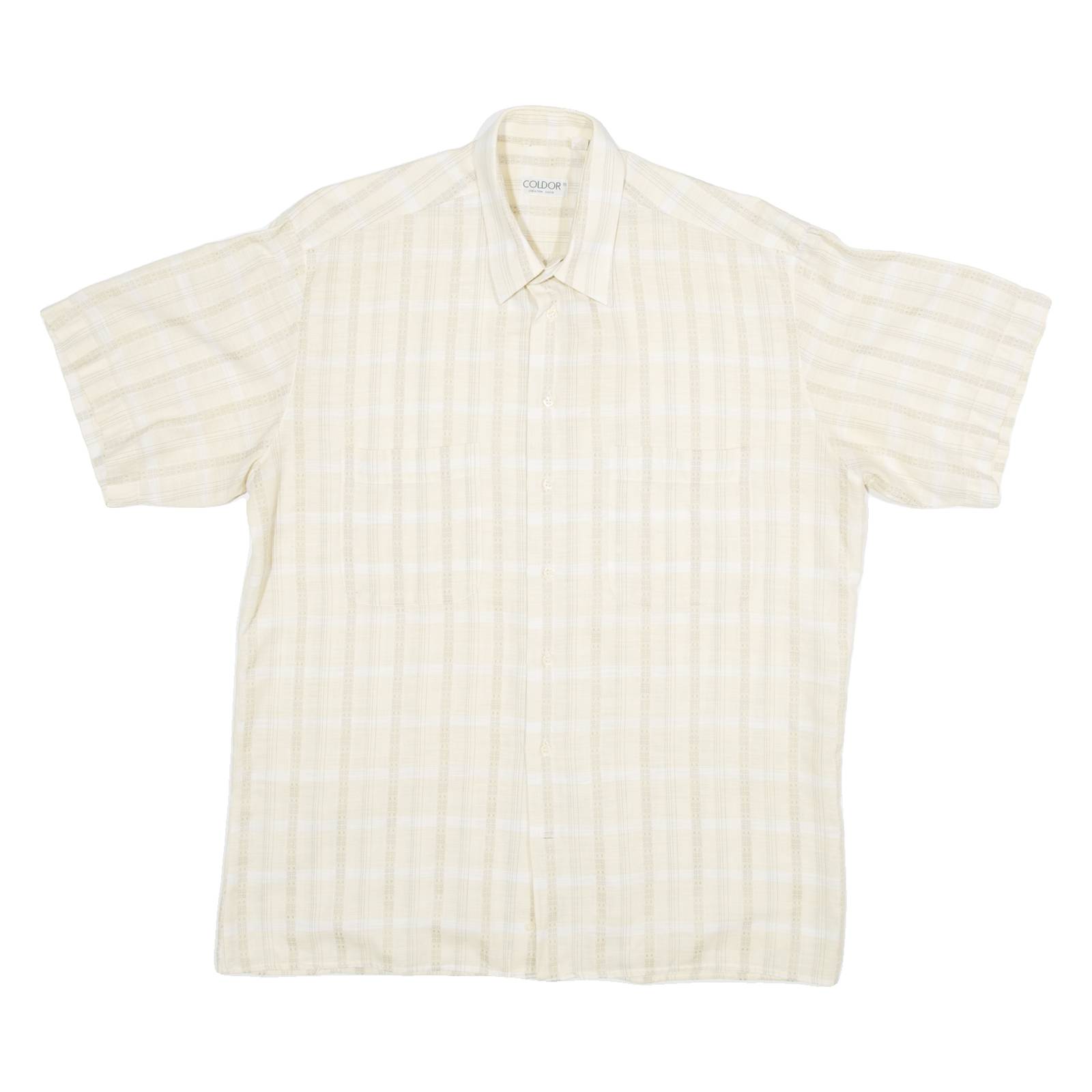 COLDOR Mens Shirt Yellow Striped M