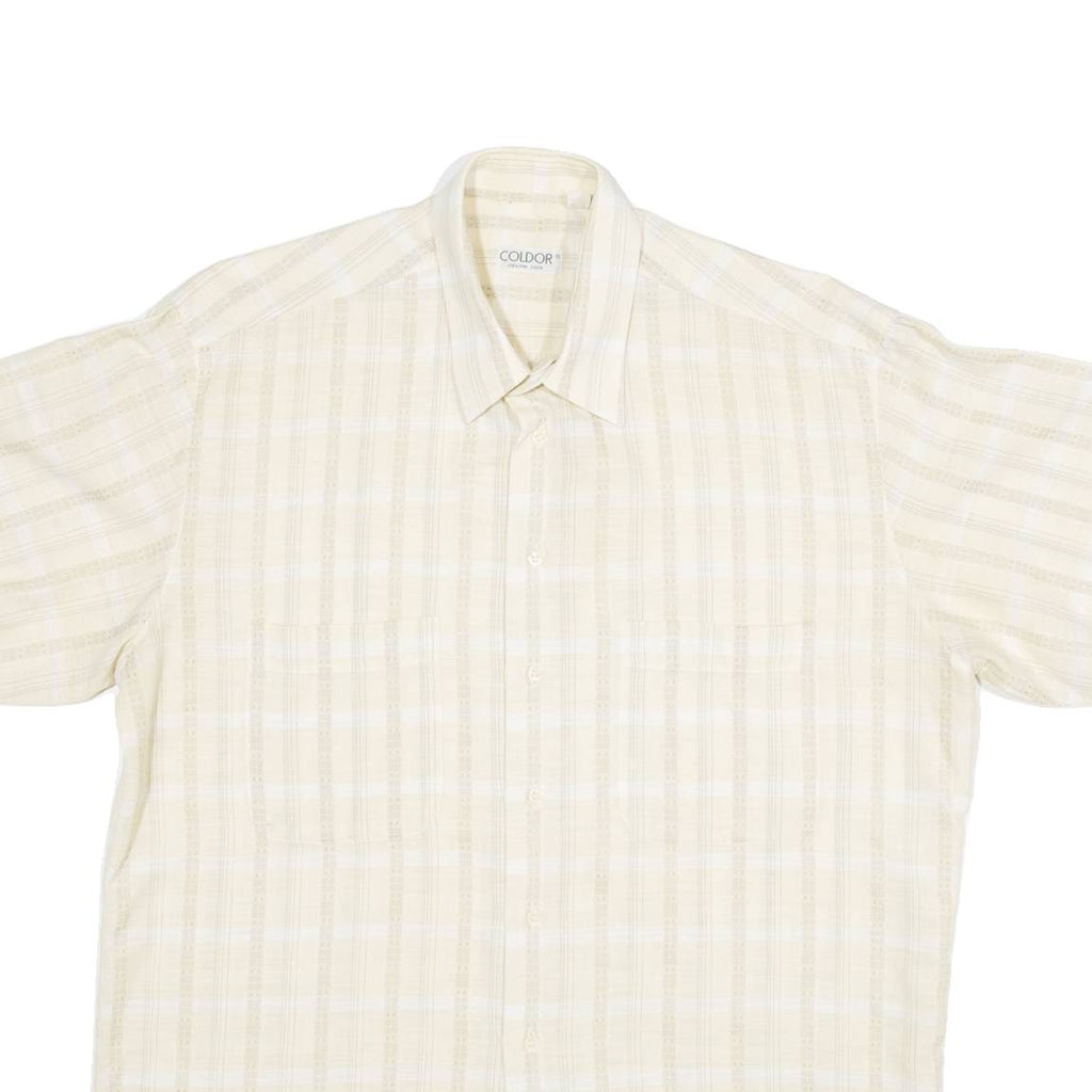 COLDOR Mens Shirt Yellow Striped M