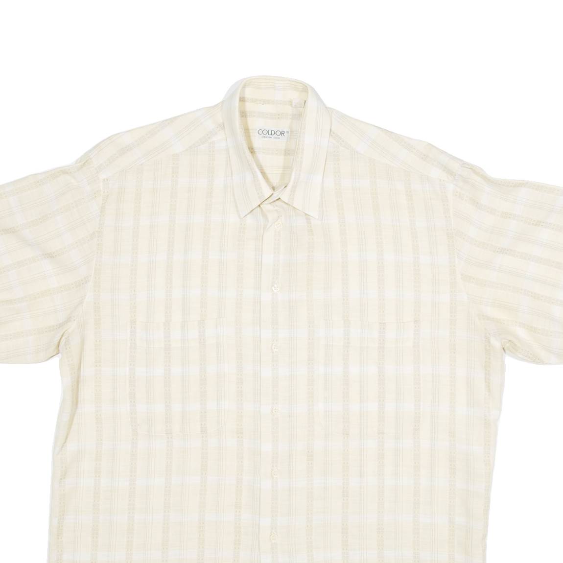 COLDOR Mens Shirt Yellow Striped M