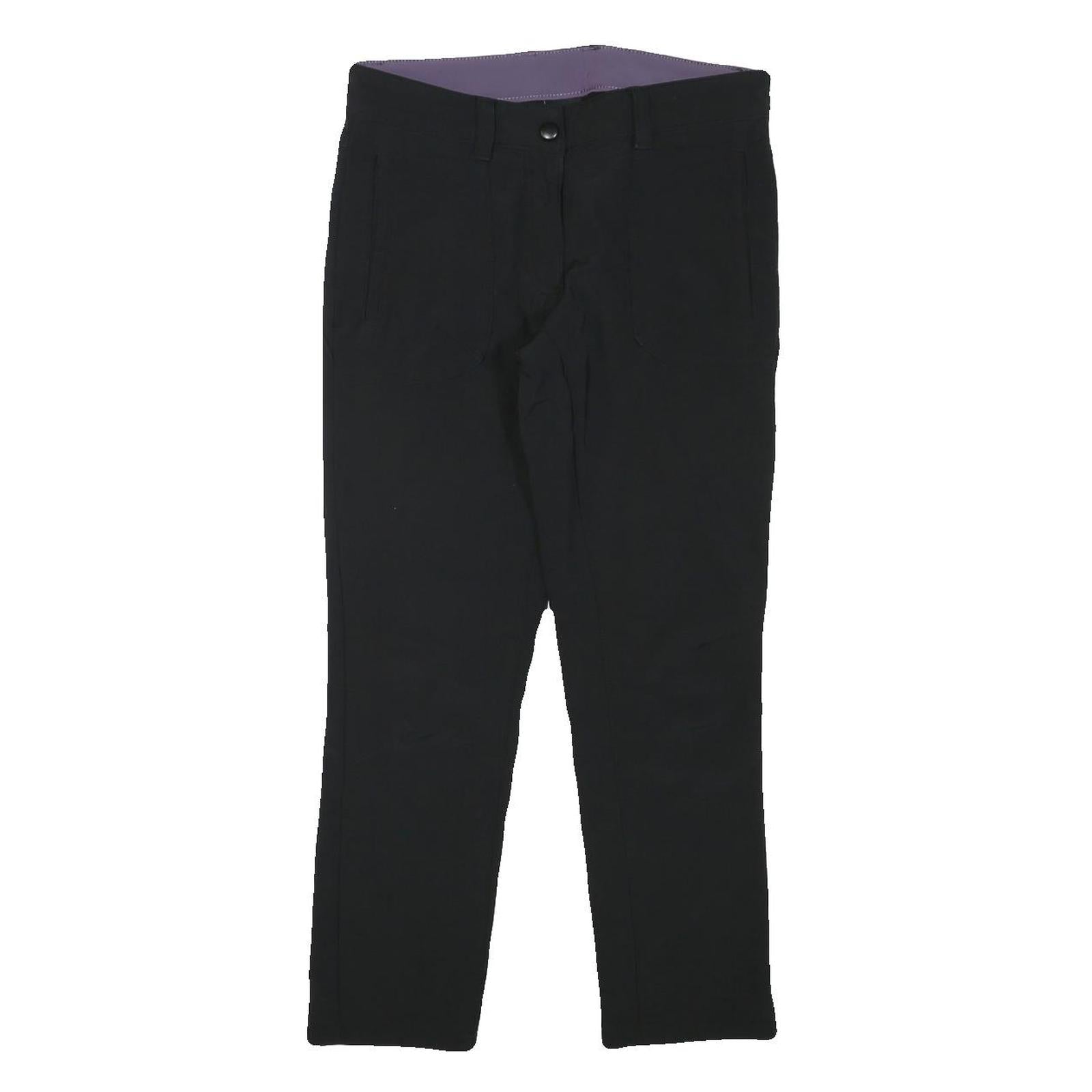 CRANE Womens Black Slim Trousers W29 L25 Polyester Blend Zip Plain Regular