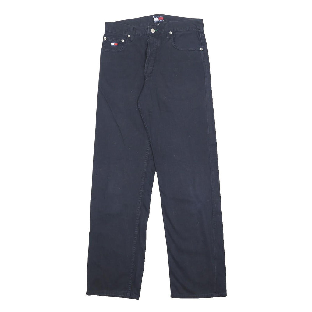 TOMMY JEANS Mens Cotton Navy Blue Regular Fit Straight Leg Trousers W30 L31