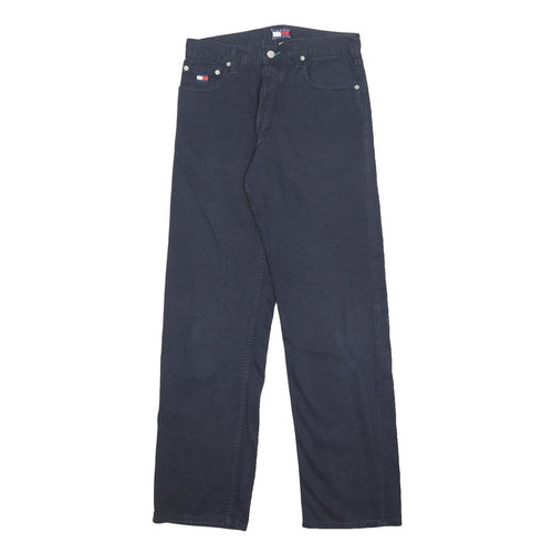 TOMMY JEANS Mens Cotton Navy Blue Regular Fit Straight Leg Trousers W30 L31