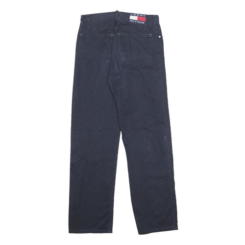 TOMMY JEANS Mens Cotton Navy Blue Regular Fit Straight Leg Trousers W30 L31