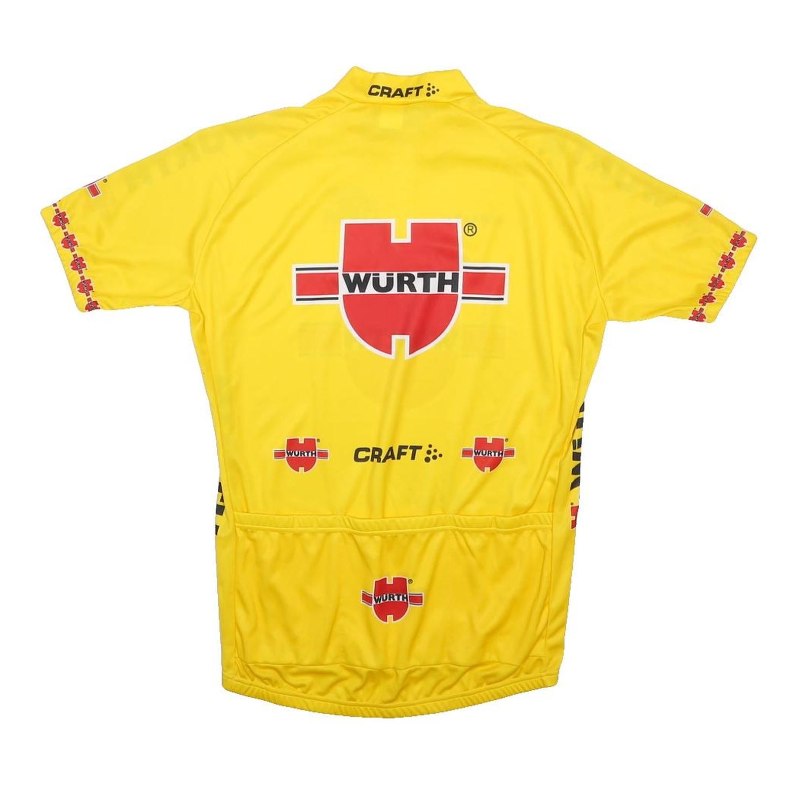 CRAFT Signed Mens Yellow Tour De Suisse Cycling Jersey L Short Sleeve 1/4 Zip