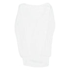 Sheer Beach Overlay Womens Top White V-Neck Long Sleeve M