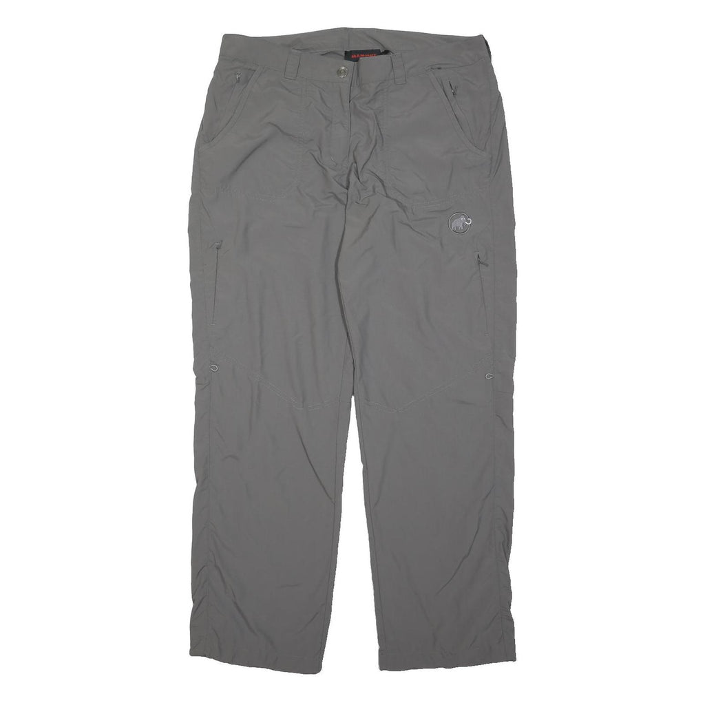 MAMMUT Mens Grey Polyester Regular Fit Straight Trousers W34 L32 Outdoor Zip
