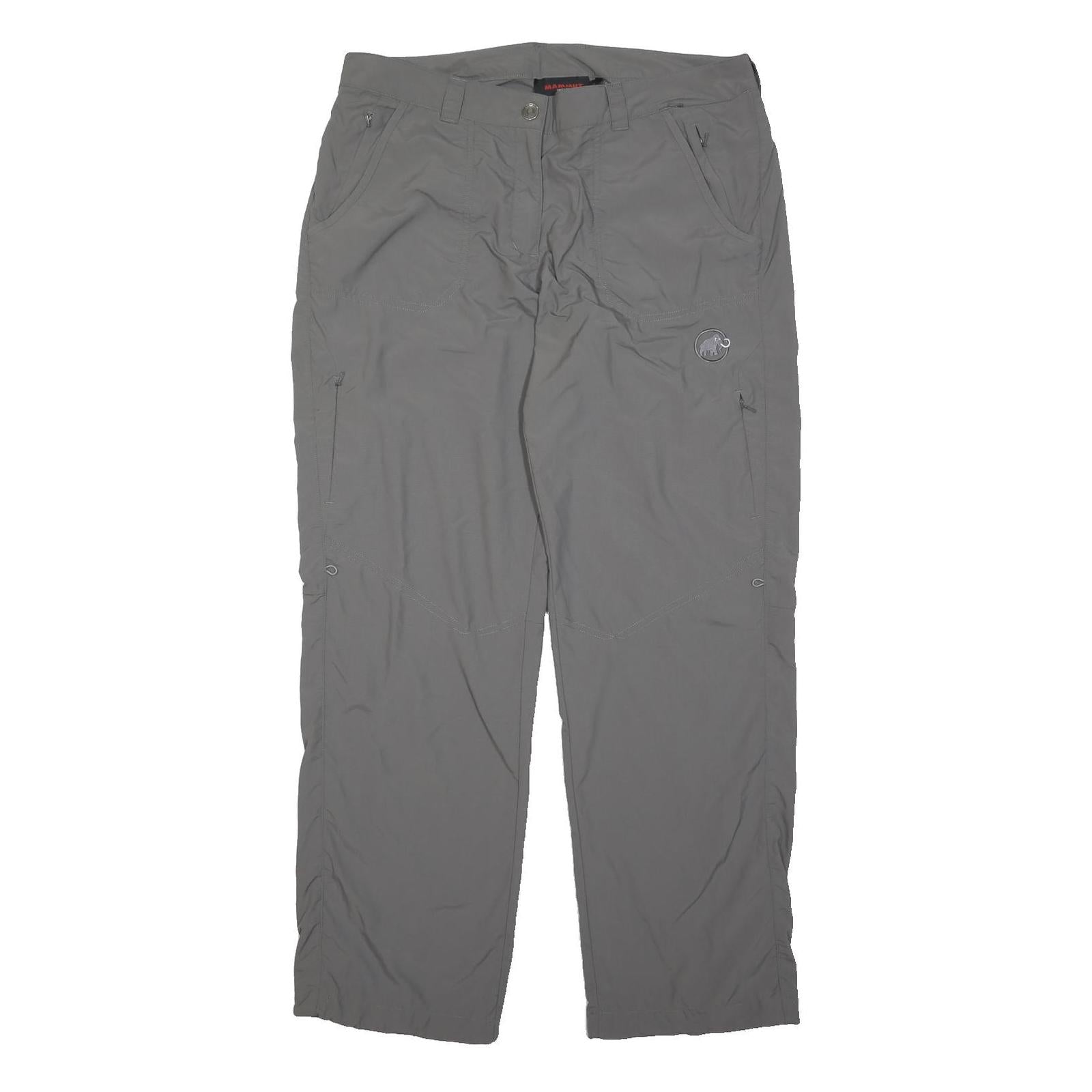 MAMMUT Mens Grey Polyester Regular Fit Straight Trousers W34 L32 Outdoor Zip