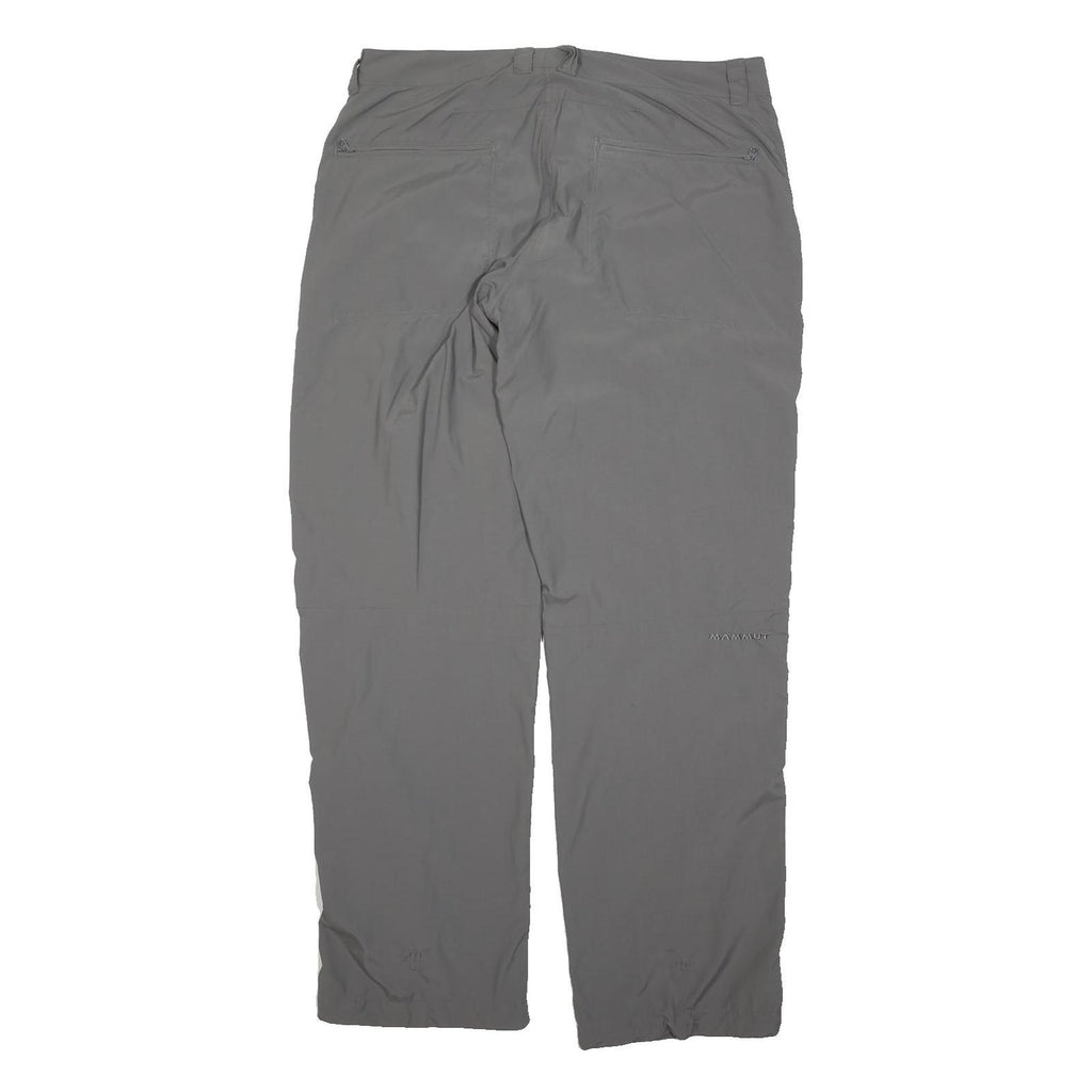 MAMMUT Mens Grey Polyester Regular Fit Straight Trousers W34 L32 Outdoor Zip