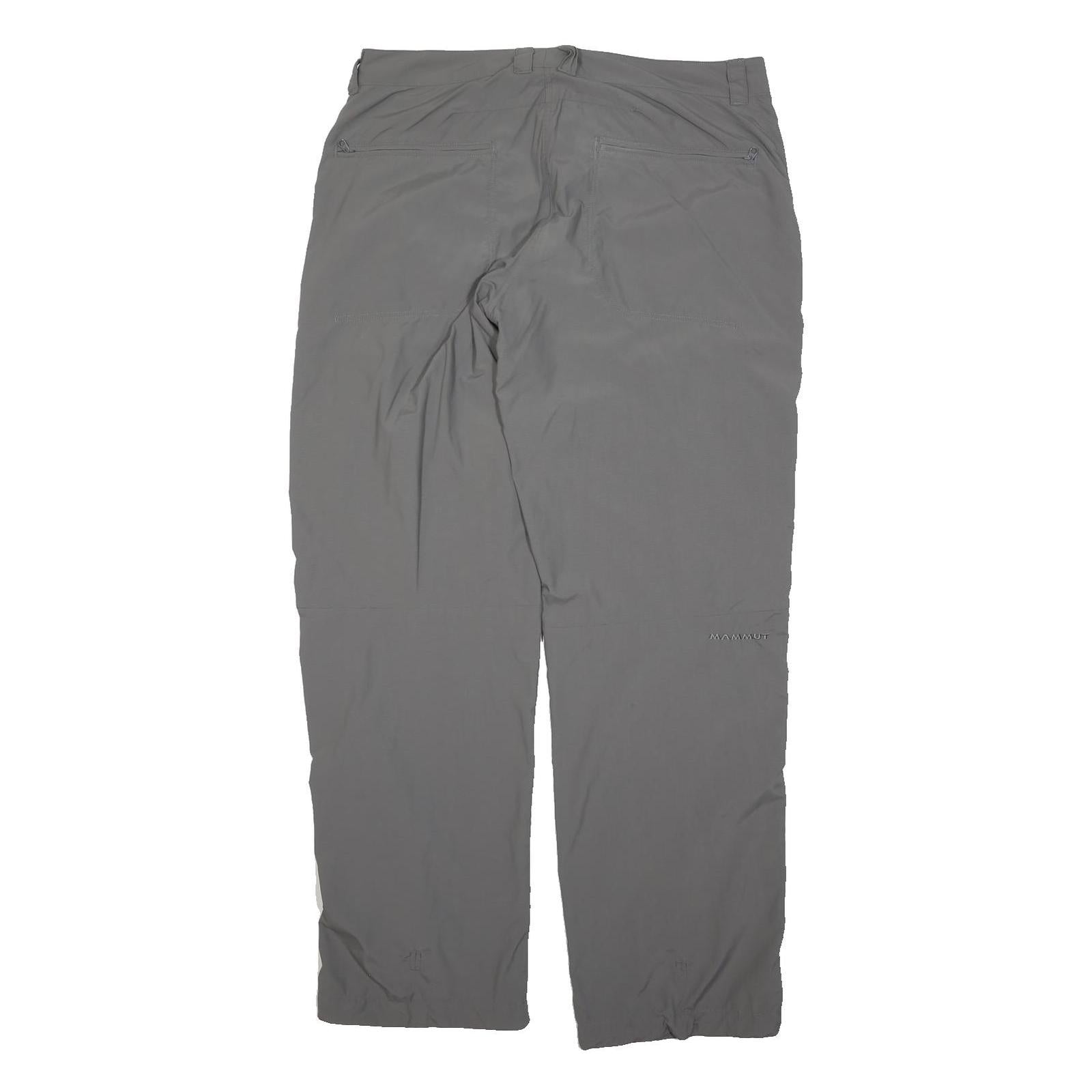 MAMMUT Mens Grey Polyester Regular Fit Straight Trousers W34 L32 Outdoor Zip