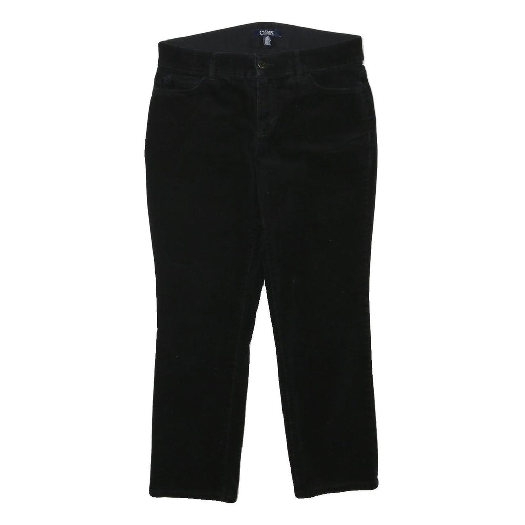 CHAPS Womens Cotton Blend Black Slim Tapered Trousers W30 L26