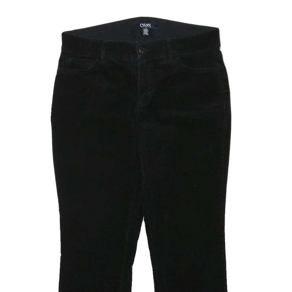 CHAPS Womens Cotton Blend Black Slim Tapered Trousers W30 L26