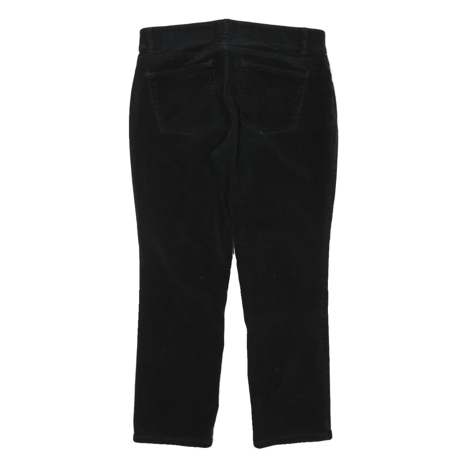 CHAPS Womens Cotton Blend Black Slim Tapered Trousers W30 L26
